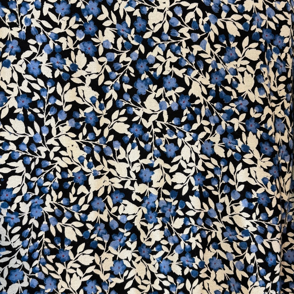 J.Jill Simply Supima Crewneck Tunic Top Women’s Small Black Blue White Floral - Picture 2 of 11